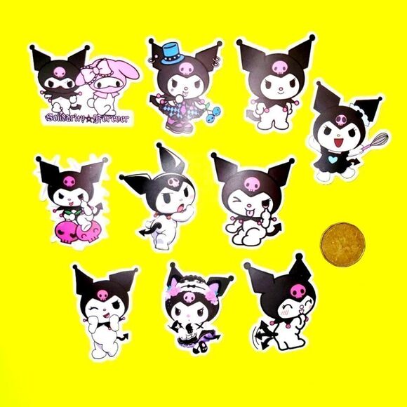 3/$20 Brand New 10x Sanrio Kuromi Waterproof Stickers C - Picture 1 of 1